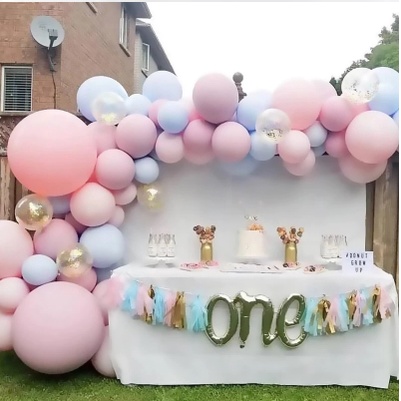 Bóng màu pastel macaron và siêu nhũ size 45cm trang trí, decor tiệc