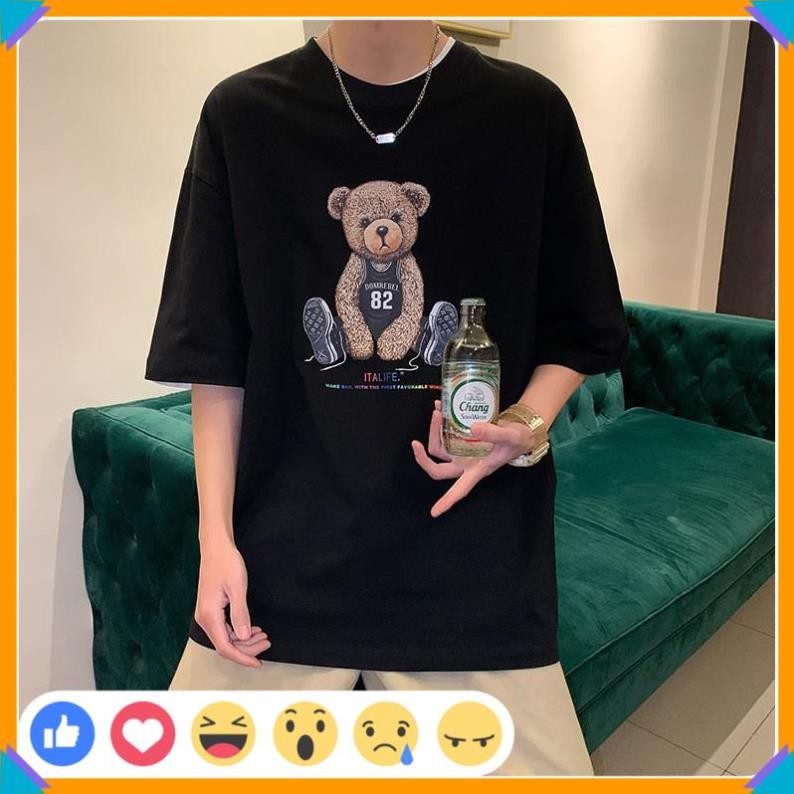 🎁SALE 50%🎁 Áo Thun Thời Trang Unisex , Áo Thun Nam Nữ Hình Gấu 82 Đáng Yêu | BigBuy360 - bigbuy360.vn