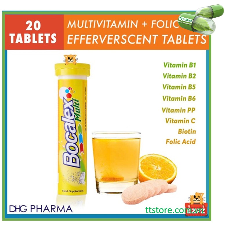 Viên sủi BOCALEX MULTI DHG (Tuýp 20 viên) - Bổ sung vitamin [Beroca, berroca, berocca]