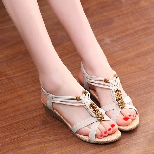 Giày Sandal Nữ Đế Xuồng Thời Trang Hàn 2018