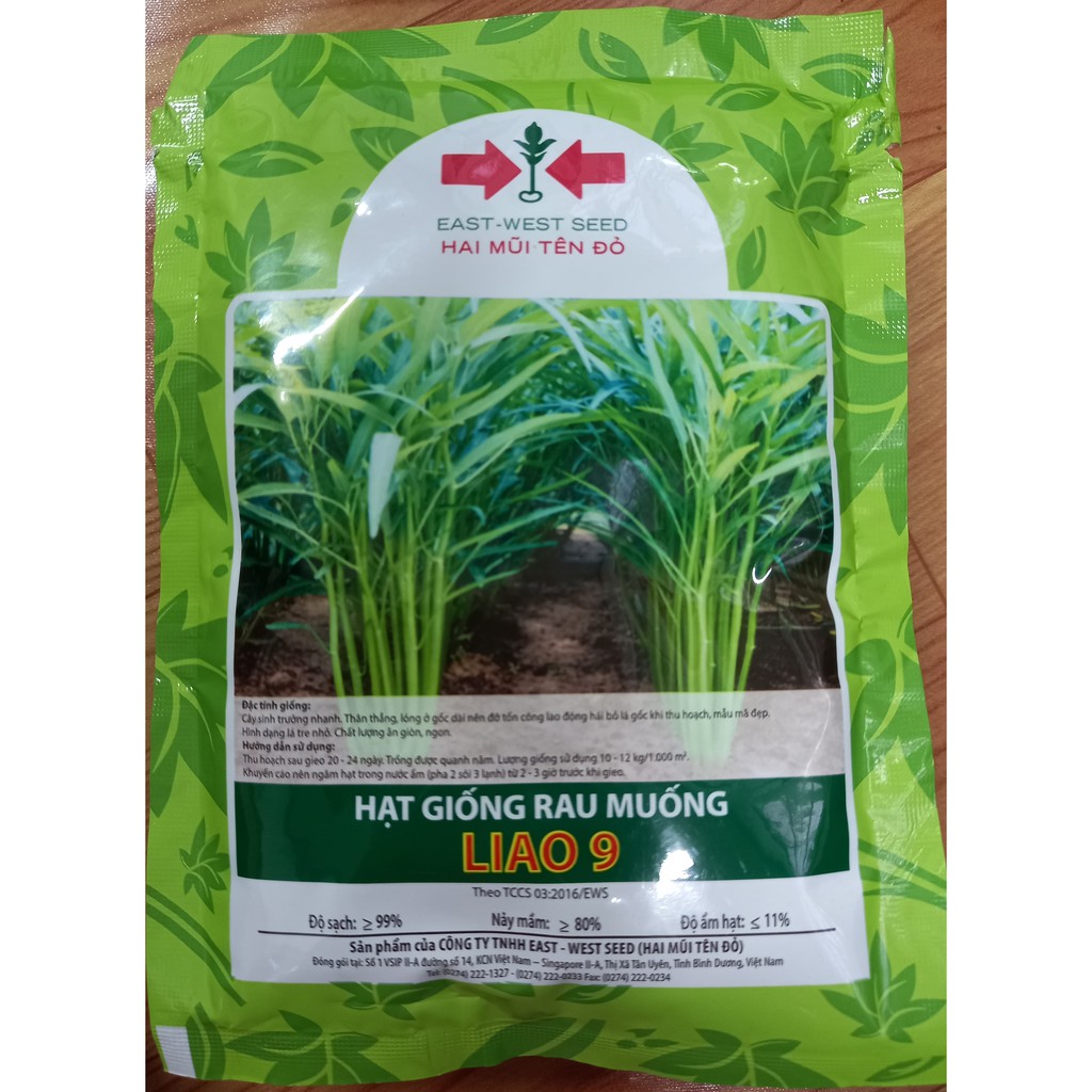 Hạt giống rau muống LIAO 9 Hai mũi tên đỏ, gói 100g