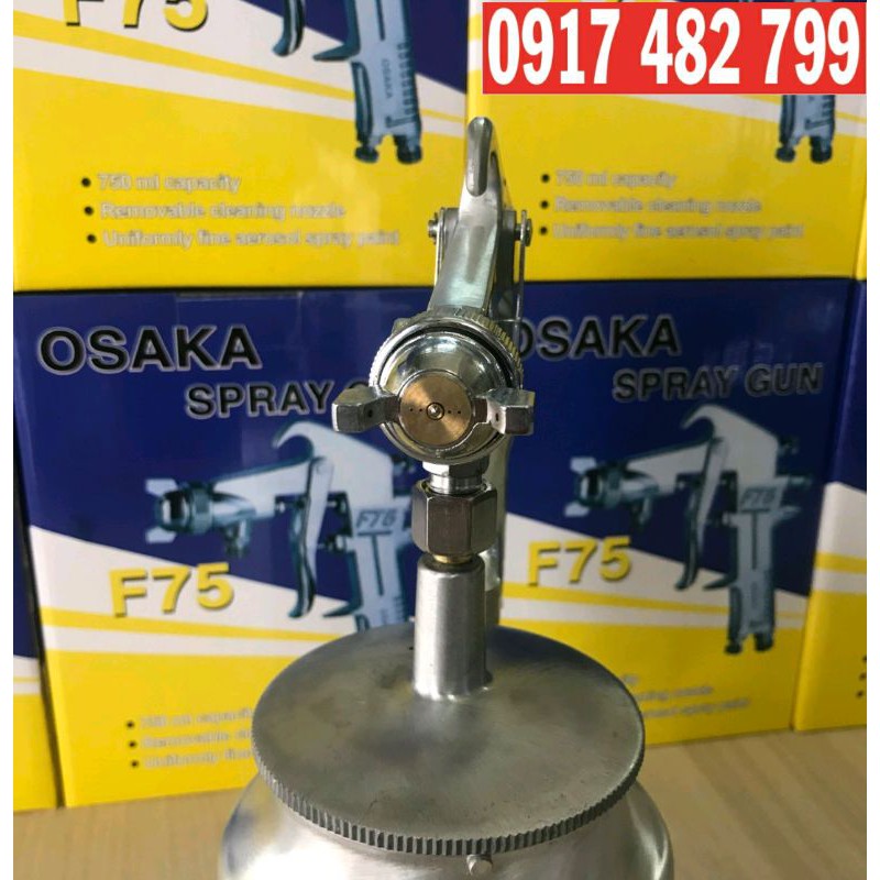 SÚNG PHUN SƠN DẦU SƠN PU F75 OSAKA BÌNH DƯỚI 750ml