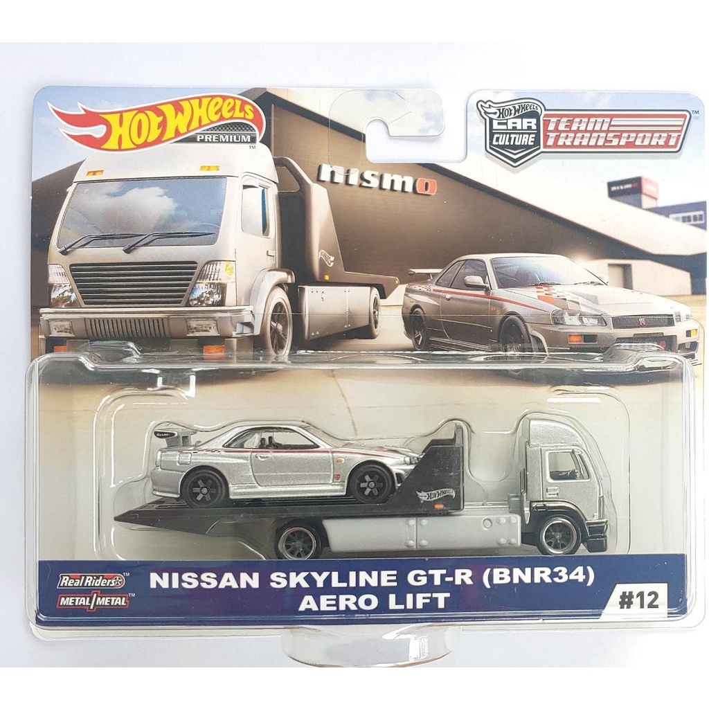 Xe mô hình tỉ lệ 1:64 Hot Wheels Team Transport Nissan Skyline Gt-R Bnr34