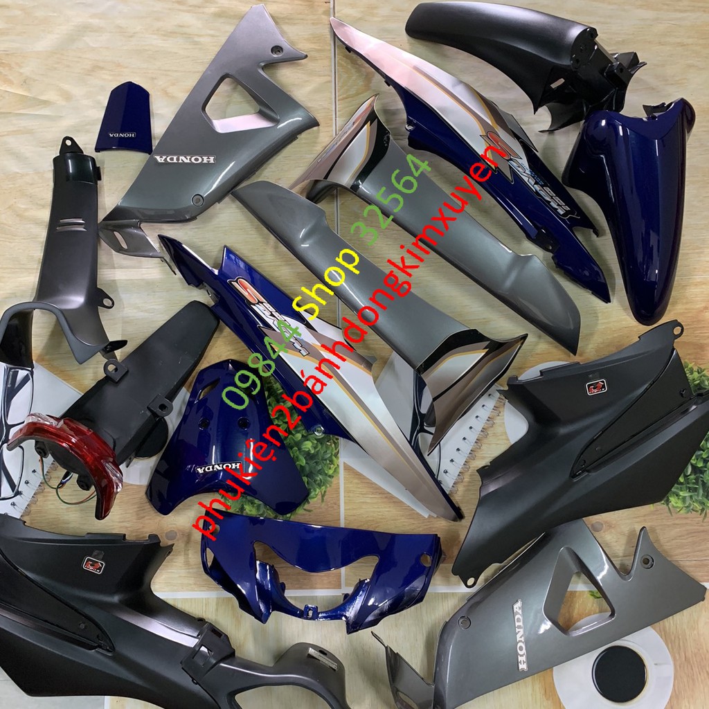 Dàn áo xe Wave RS , Wave A  Màu Xanh Tím - wave 50cc và wave alpha 100 , Wave S100 -Fulll nhựa ABS nguyên sinh cao cấp