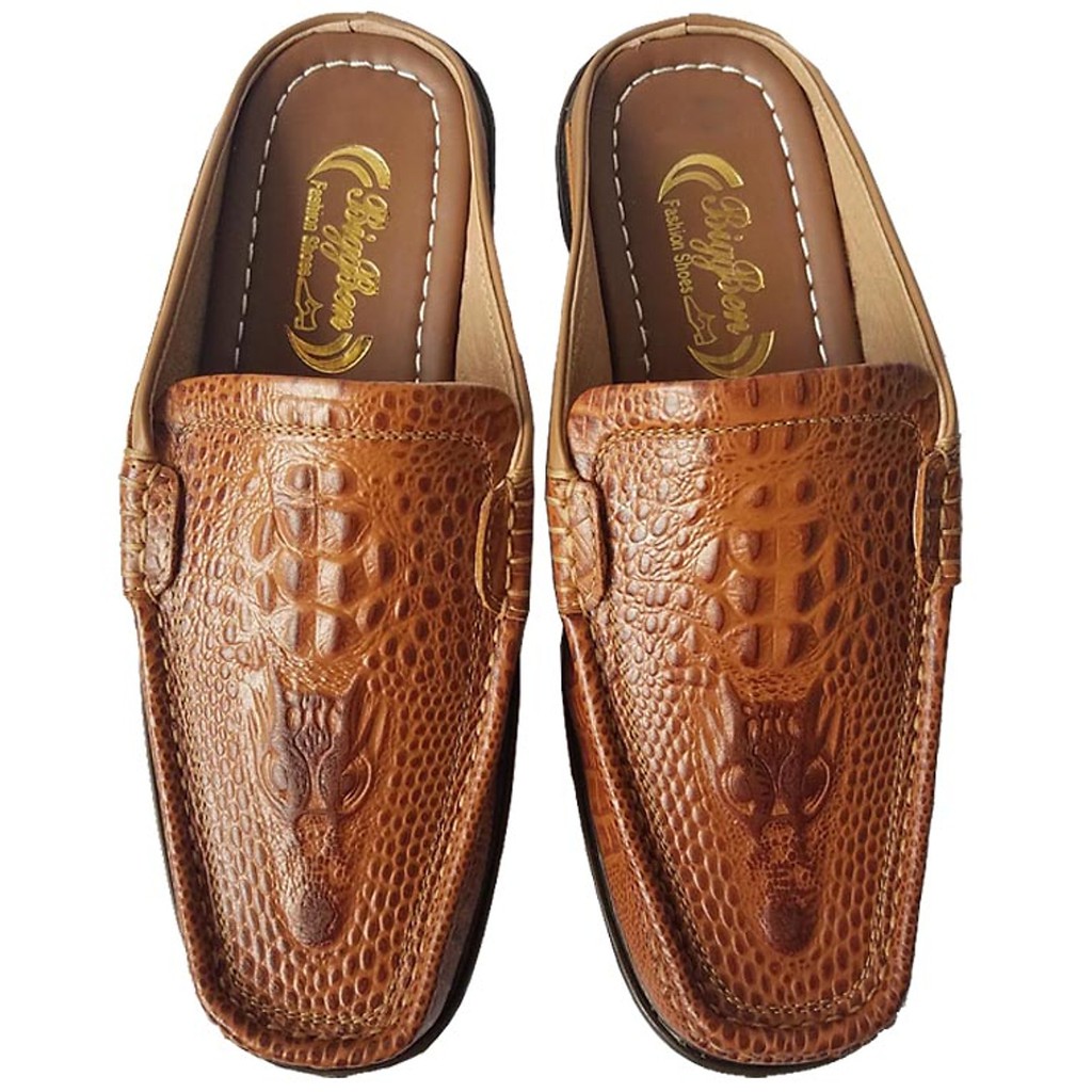 Dép Sabo Nam Da Bò Vân Cá Sâu BIGBEN SB32