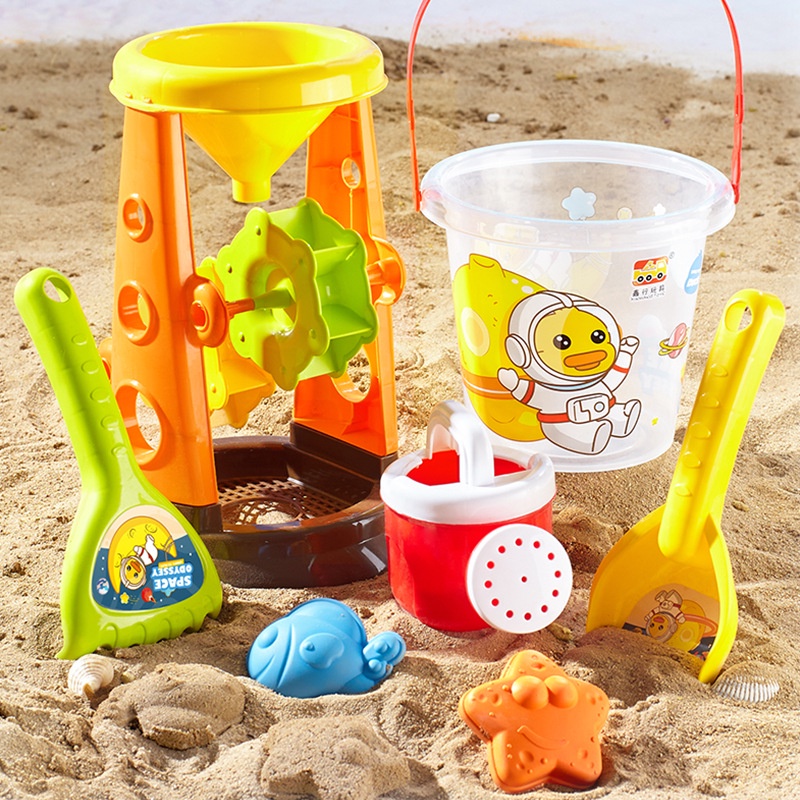 ZHAN QI TOYS Bộ đồ chơi bãi biển gồm xe và dụng cụ xúc cát dành cho trẻ em