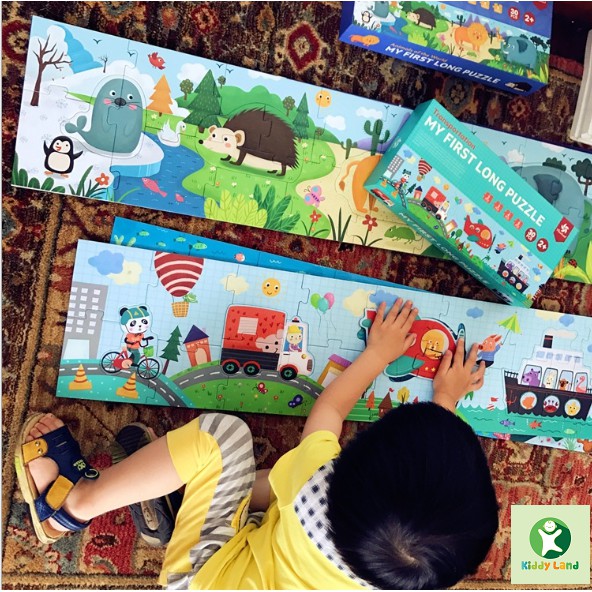 Long Puzzle - Xếp hình mảnh ghép lớn dài 4 chủ đề giao thông, máy bay vũ trụ, động vật, đại dương