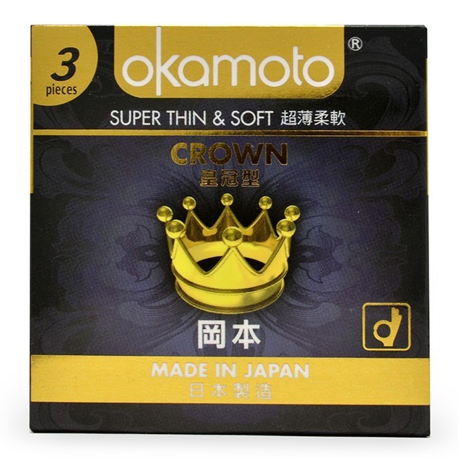 Bao Cao Su Siêu Mỏng Và Mềm Mại Okamoto Crown, Nhật Bản (Hộp 10C)