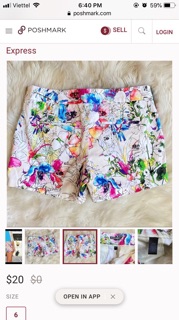 Quần short kaki thun hoa văn EXPRESS