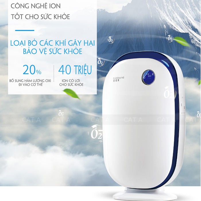 [Chính hãng] Máy lọc không khí PURERAINS cao cấp 4 lớp cho không gian rộng - Chính hãng, sang trọng, lọc hiệu quả