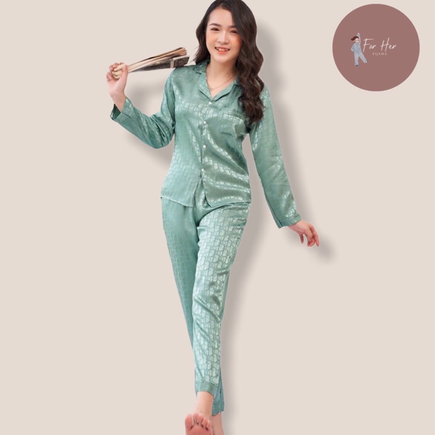 Đồ Bộ Pijama - Bộ Ngủ Pizama Lụa Gấm Tay Dài Quần Dài Cao Cấp