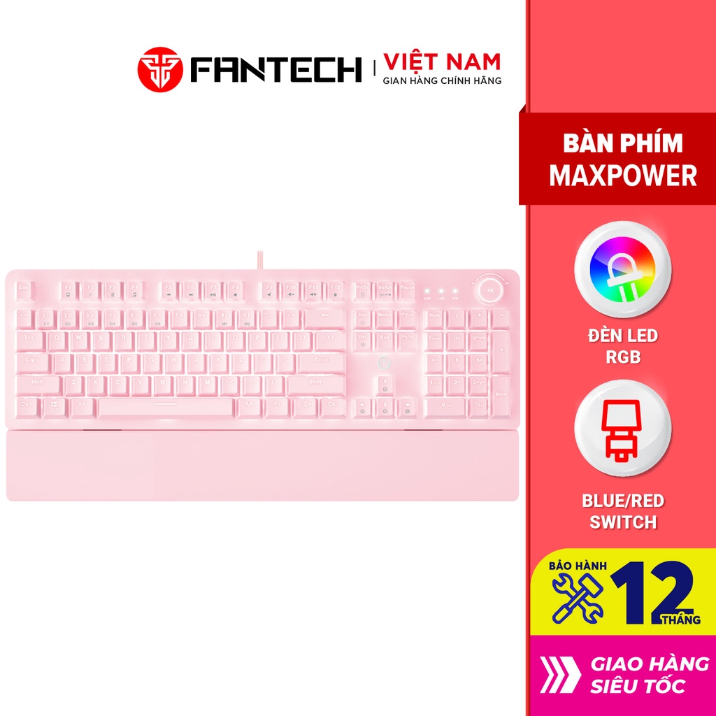 Bàn Phím Cơ Gaming FANTECH MK853 MAXPOWER Outemu Blue/Red Switch LED Gradient Full Anti Ghosting Có Phần Mềm Tùy Chỉnh
