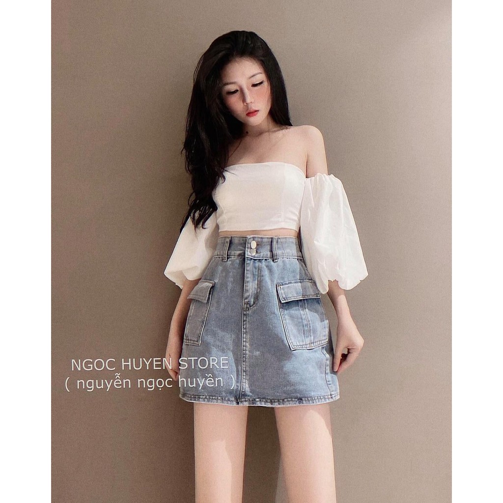 Chân váy jean dáng ngắn