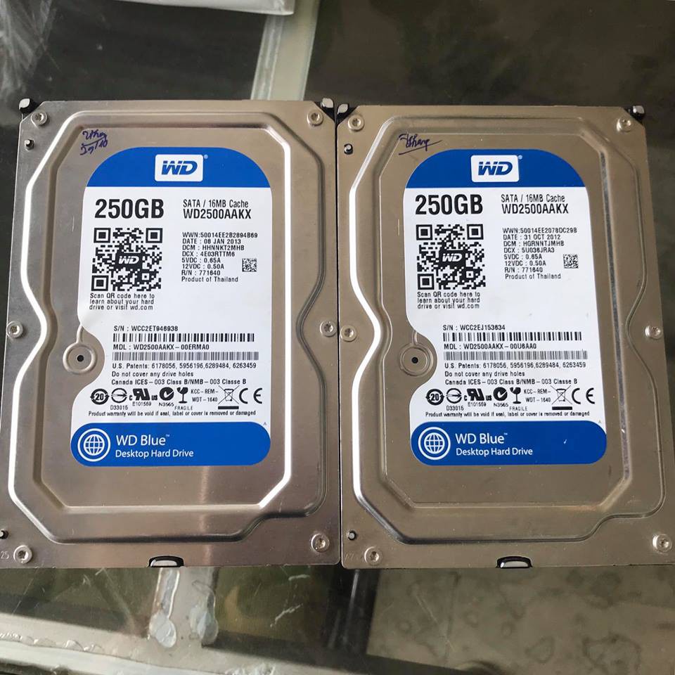 Ổ cứng máy bàn 250GB 3.5 sức khỏe 100%, bảo hành 1 tháng sử dụng.