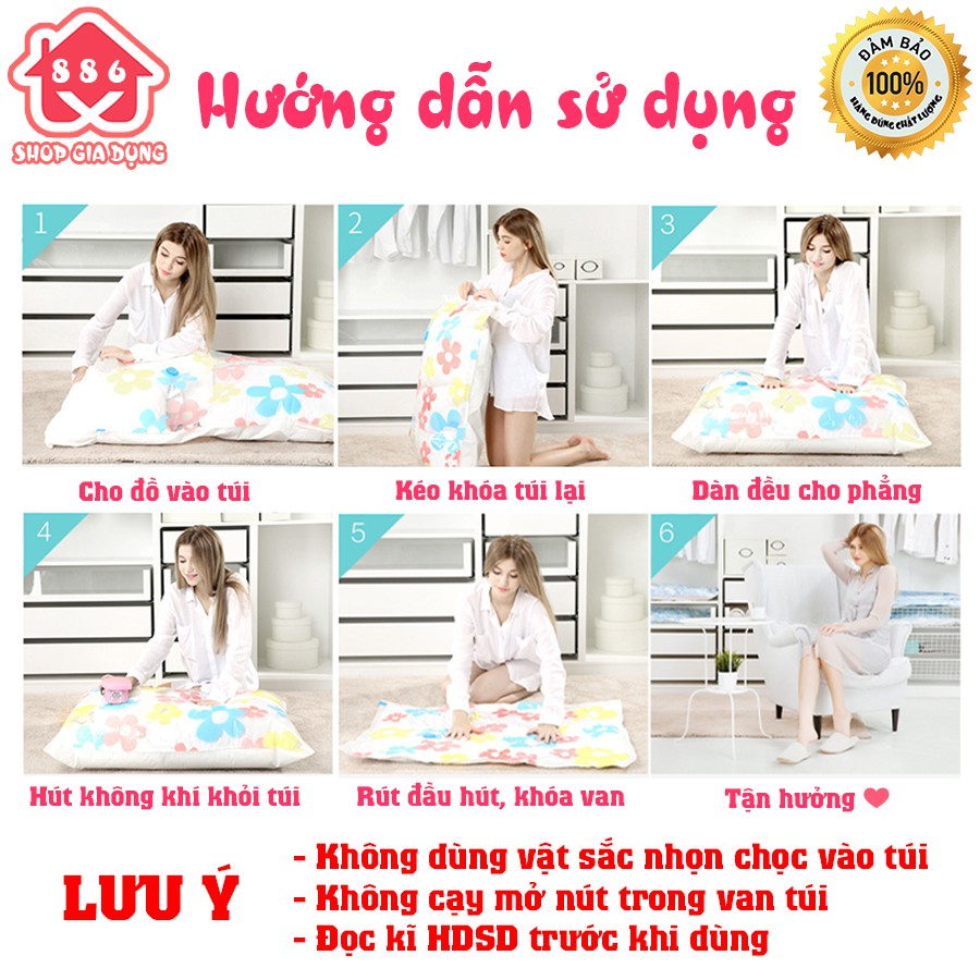 [COMBO KÈM BƠM] Túi hút chân không Dr.Storage đựng đồ đa năng, chống ẩm mốc - Shop gia dụng 886