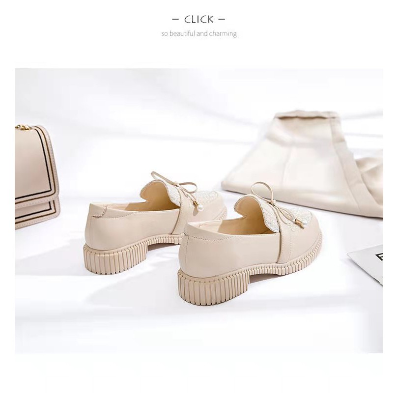 Giày LOLITA Đính Nơ Giày Da 3P Phong Cách Nhật Bản