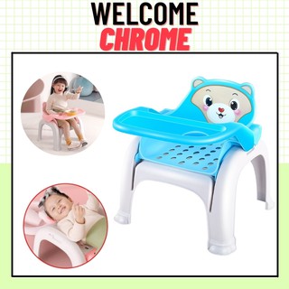 Ghế đa năng cho bé, ghế ăn dặm kiêm ghế gội đầu, ghế ngồi chơi cho bé, in hình gấu hokori