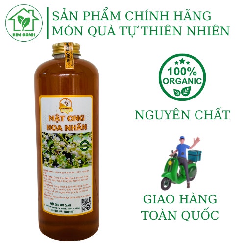 Mật ong nguyên chất Hoa Nhãn đặc sản Hưng Yên chai 1lit