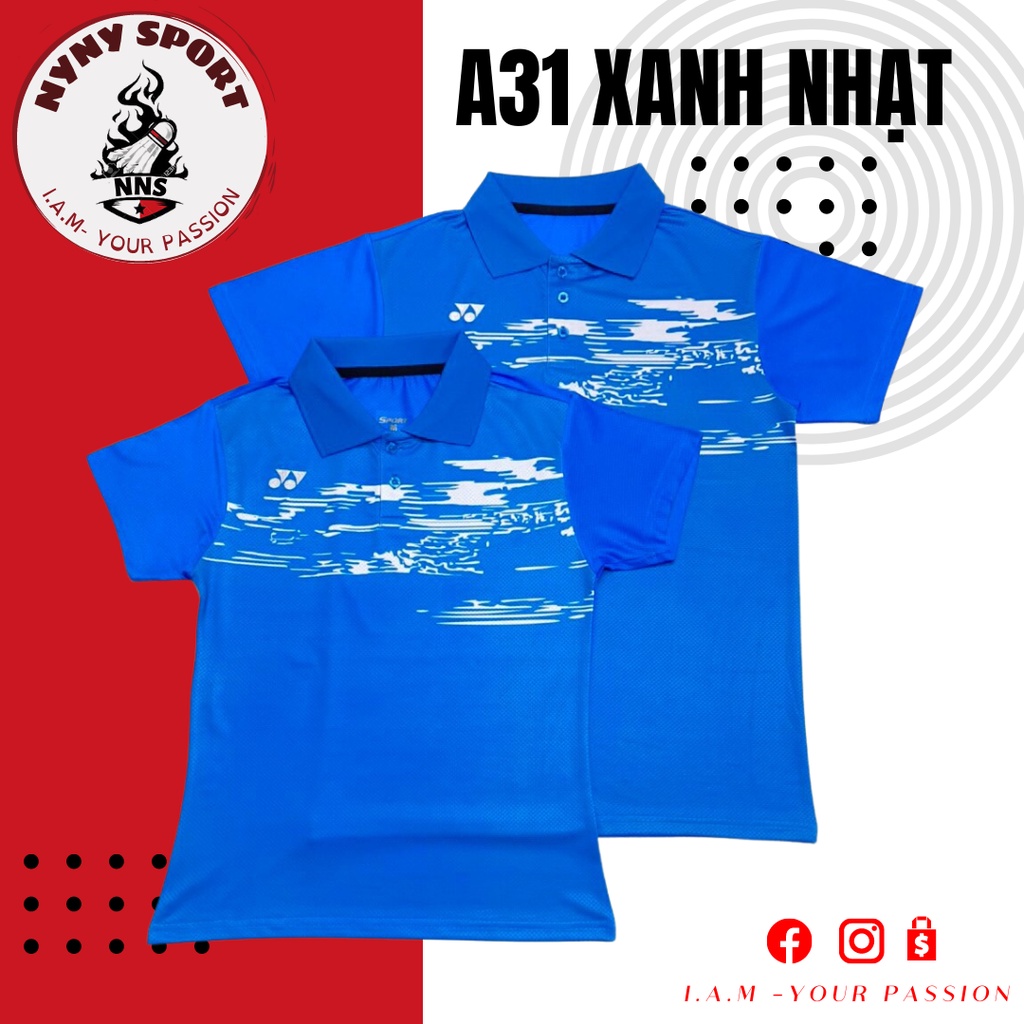 Áo thể thao A31 CÓ CỔ/ thấm hút tốt- mềm mại thoải mái