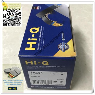 Má phanh chính hãng Hi-Q cho Morning (04-10)+ PICANT0 (04-10) - Guốc phanh sau. OEM Brake Shoe : 5835007A00 , 5836007000