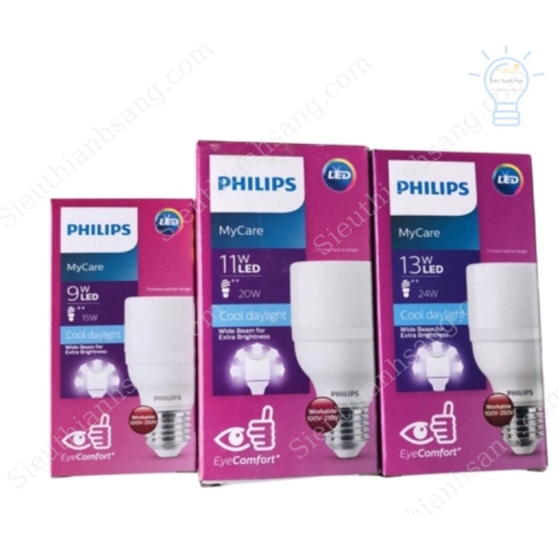 Bóng đèn led PHILIPS êm dịu cho mắt LedBright công suất  E27 T50 - sáng trắng/sáng vàng
