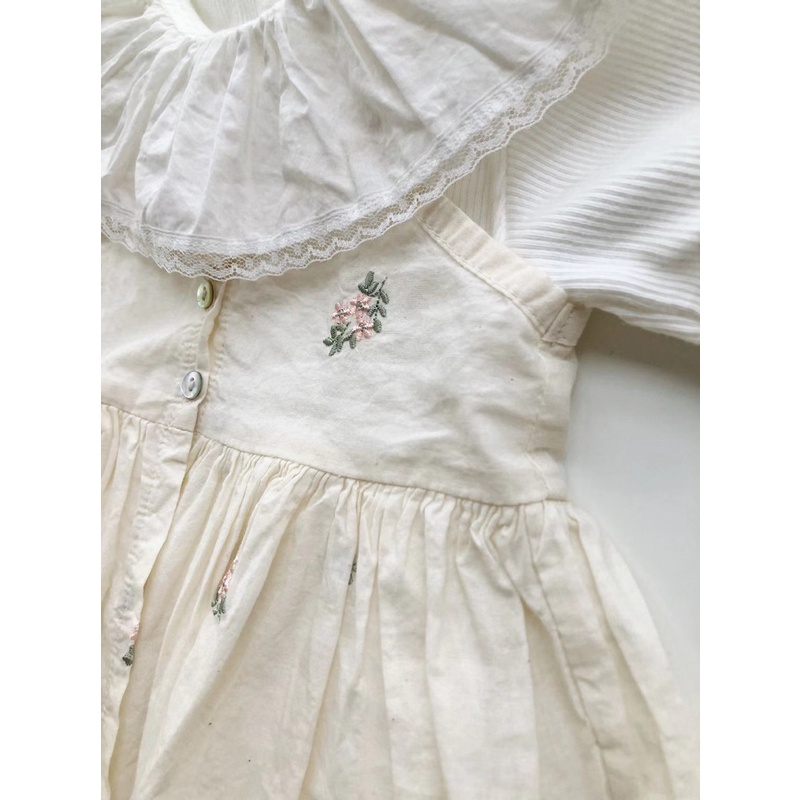 Áo Hai Dây Họa Tiết Hoa Xinh Xắn Phong Cách Vintage Cho Bé Gái