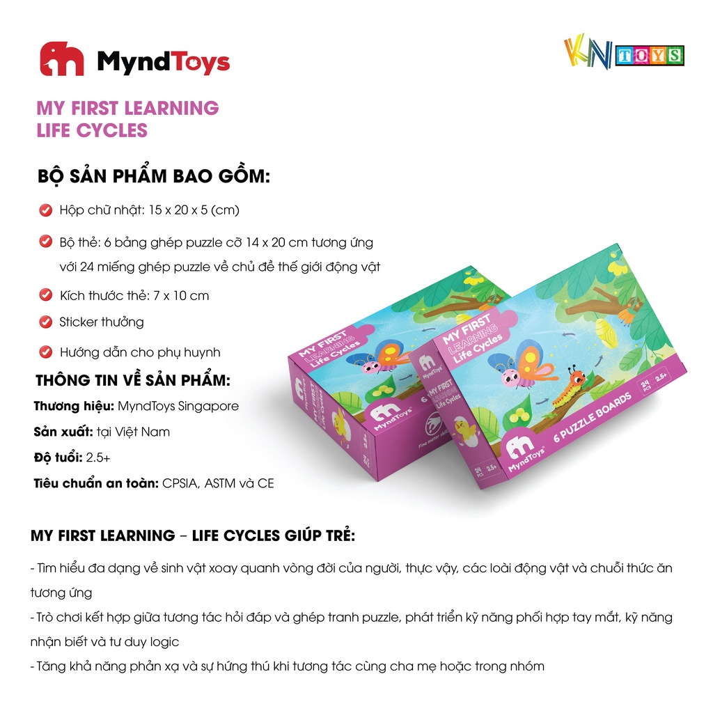 Đồ Chơi Xếp Hình MyndToys My First Learning (Cho Bé Từ 2.5 Tuổi Nhiều Chủ Đề)