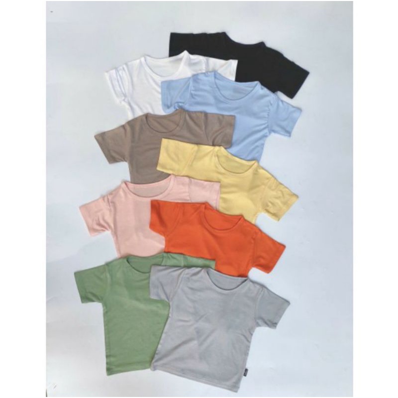 ÁO CỘC TAY TRƠN THUN LẠNH CHO BÉ TRAI BÉ GÁI