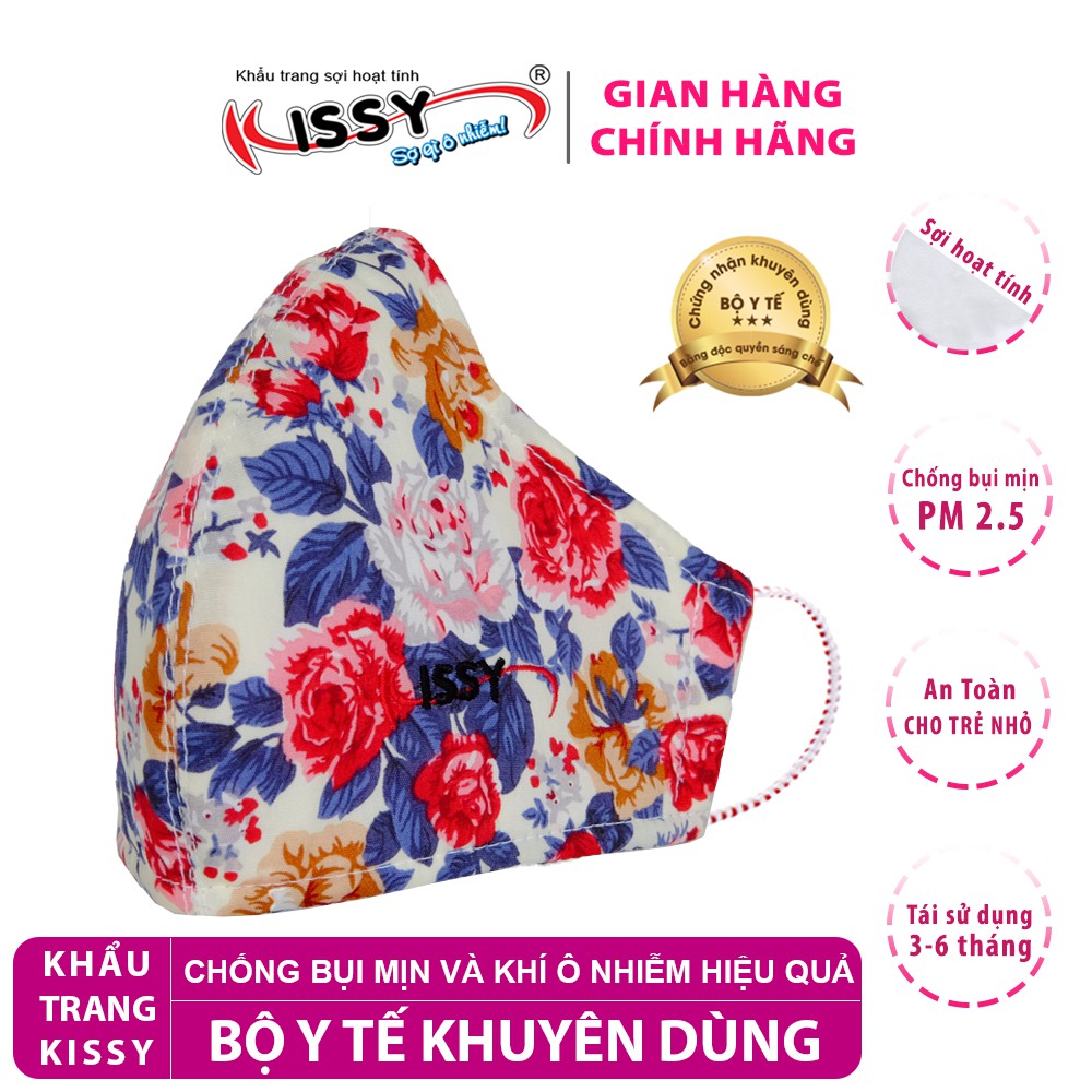 Khẩu trang cao cấp Kissy 100% chính hãng họa tiết hoa