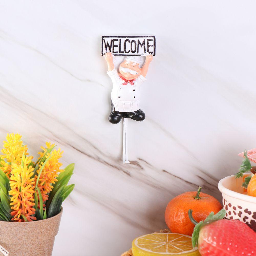 Móc Treo Áo Khoác Không Để Lại Dấu Vết Hình Đầu Bếp Trang Trí Nhà Tắm