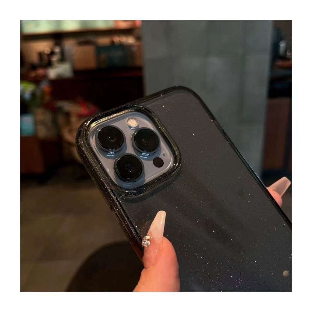 For iPhone 15 14 Pro Max Ốp điện thoại cứng chống sốc đính kim tuyến lấp lánh cho compatible for iPhone 13 Pro 12 11 Pro Max