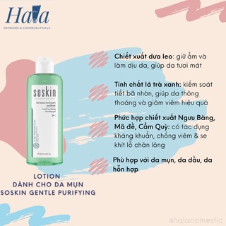 Soskin Gentle Purifying Lotion - Lotion diệt khuẩn cho da dầu mụn, se khít lỗ chân lông