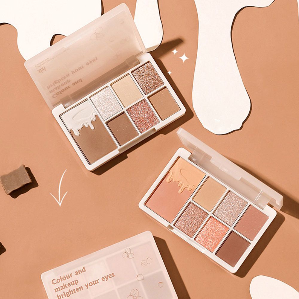 [Hàng mới về] Bảng phấn mắt tông lì và ánh nhũ lấp lánh chống thấm nước chống mồ hôi chống nhòe trang điểm tinh tế