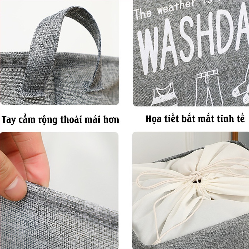 Giỏ Đựng Quần Áo Bằng Vải Cỡ Lớn , Túi Đựng Chăn Màn Đa Năng Washday Có Thể Gấp Gọn 88307 SLGD