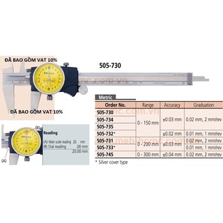 Thước cặp đồng hồ Mitutoyo 505-730