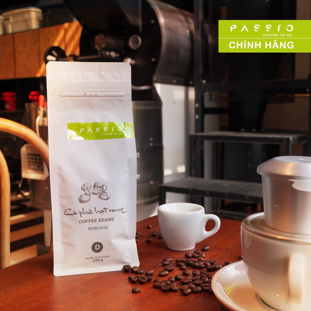 Cà phê Robusta dạng Hạt nguyên chất 100% rang mộc - Passio Coffee