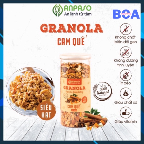 Granola siêu hạt Anpaso Vị Cam quế Granola siêu hạt 500g
