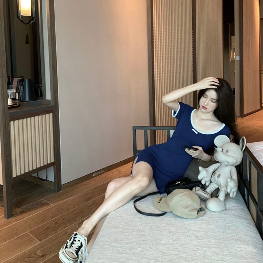 Đầm Body , Váy Ngắn Sexy , Dáng Ôm , Cổ Vuông Co Giãn Cao Cấp , Phong Cách Hàn Quốc