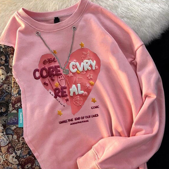 Áo sweater dài tay dáng rộng thiết kế mới thời trang mùa thu