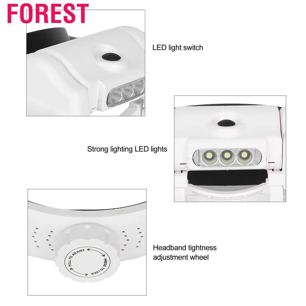 Kính lúp đội đầu có đèn led thể điều chỉnh đa năng tiện dụng
