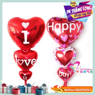 Bóng bay trái tim 3 tầng màu đỏ Trang Trí Sinh Nhật - Trang Trí Cưới - Phụ Kiện Trang Trí