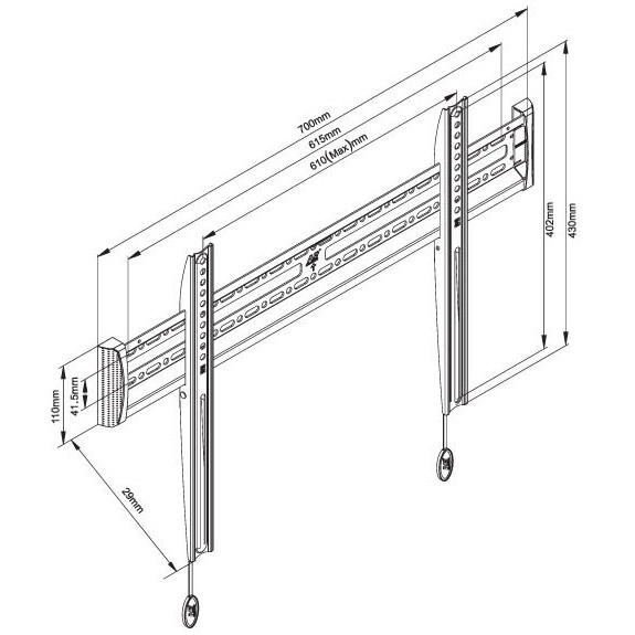 Giá Treo Khung treo Tivi North Bayou NB-C3F (40&quot; - 65&quot;) Đa Năng - Tải trọng 62Kg - Sát Tường - Chính hãng