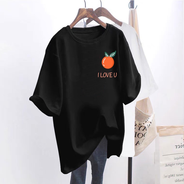 ÁO THUN TAY LỠ FORM RỘNG NAM NỮ IN TRÁI CAM CỰC ĐẸP