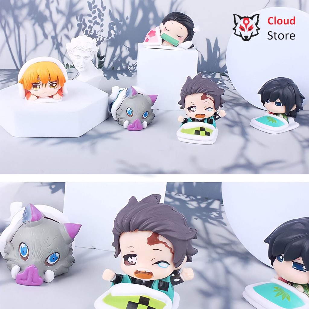 Mô hình anime Kimetsu No Yaiba CLOUD STORE cao 4,5 cm có hộp, figure thanh gươm diệt quỷ, đồ chơi mô hình chibi