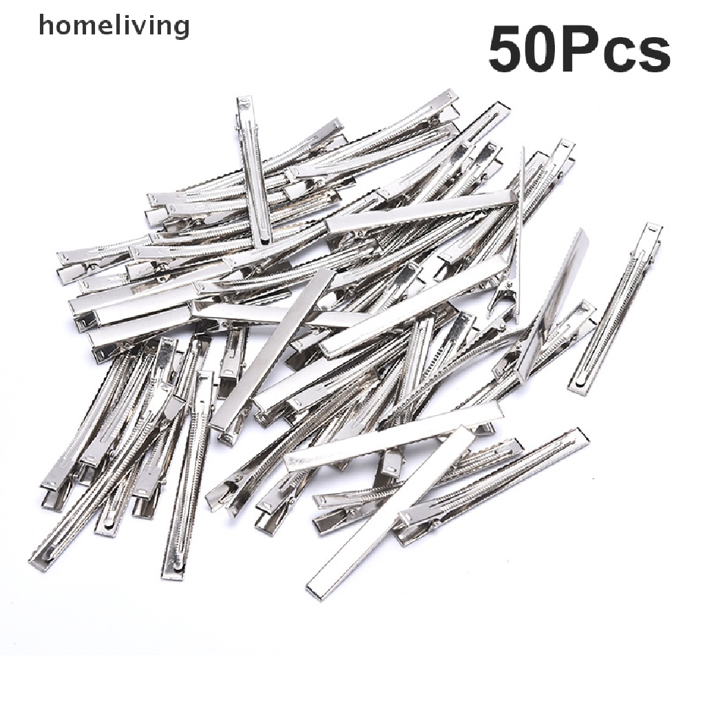 Bộ 50 Kẹp Cá Sấu Kim Loại Màu Bạc