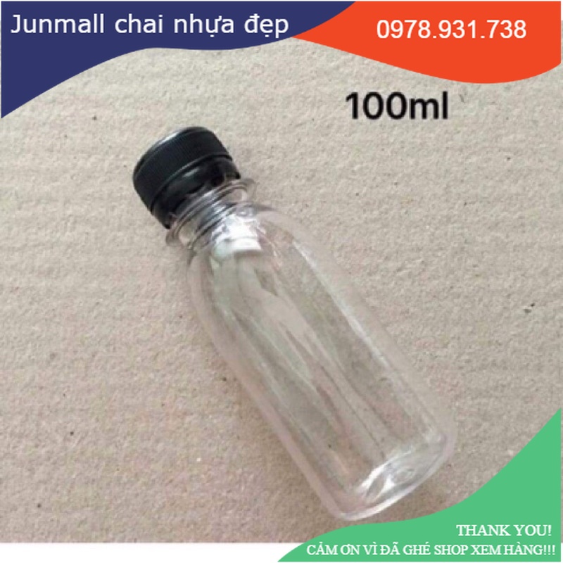 100 chai nhựa tròn 50ml 75ml 100ml 120ml, chai vuông 120ml kèm nắp | BigBuy360 - bigbuy360.vn