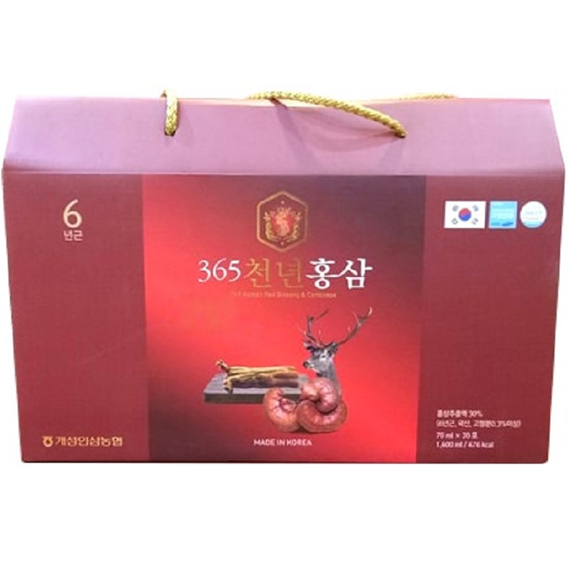 Nước Hồng Sâm Nhung Hươu Linh Chi 365 Hàn quốc, Hộp 20 Gói * 70ml, Giúp Bồi Bổ Nâng Cao Sức Khỏe