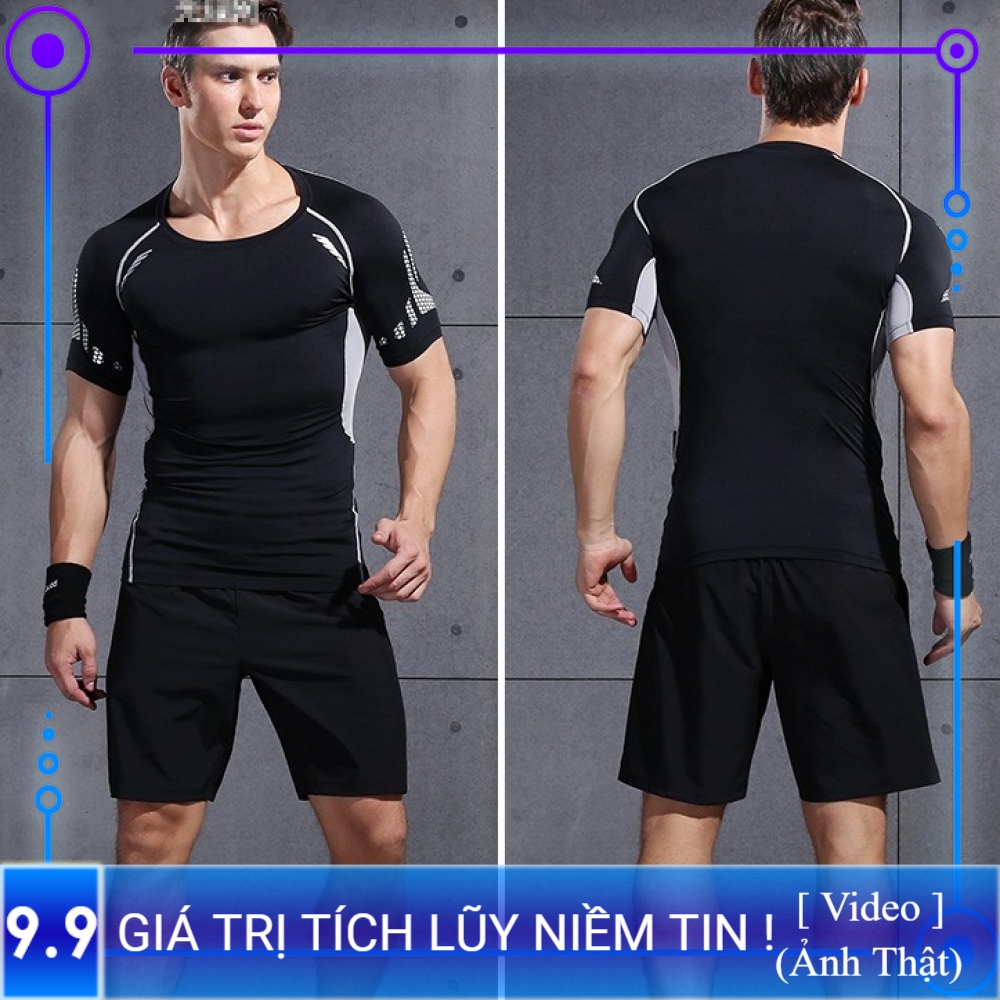 Set Bộ Đồ tập Thể thao Nam năng động, khỏe khoắn, co giãn 4 chiều, thoáng mát, quần áo tập Gym, chạy bộ SP016