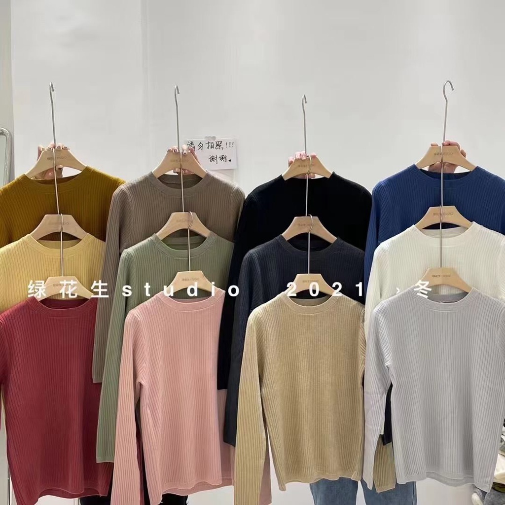 [ Dài Tay ] Áo Len Tăm Mặt Nhung Cổ Tròn Basic Hàng Quảng Châu Chất Đẹp Siêu Dày Dặn Loại 1 - TG94 | BigBuy360 - bigbuy360.vn