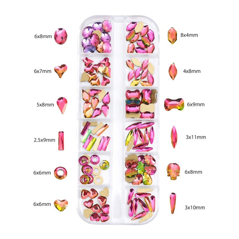 Set 120 Viên Đá Pha Lê AB Mặt Phẳng Đính Trang Trí Móng Tay / Giày / Móng Nghệ Thuật
